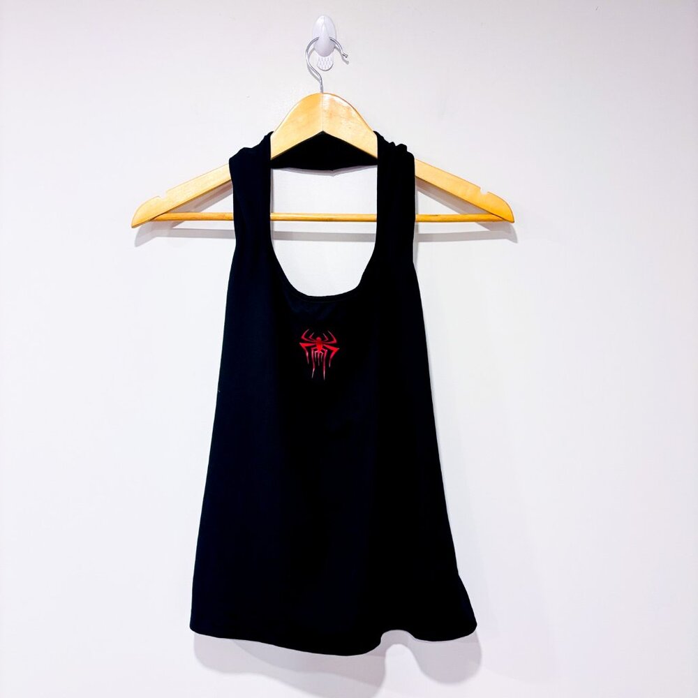 SHEIN Black halter tank with red spider graphic‎ | Edgy casual | Size 12